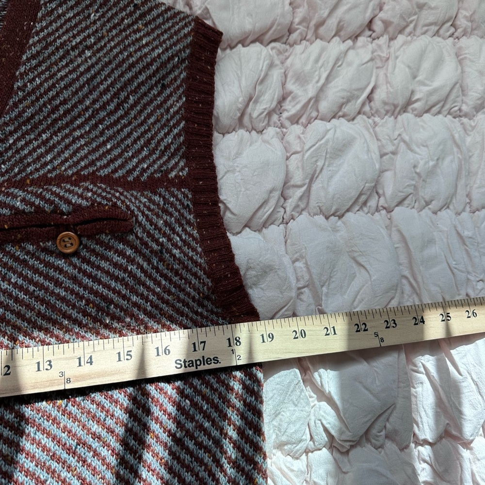 Vintage Himalaya Brown & Cream Knit Sweater Vest Size L Fits M - Picture 4 of 6